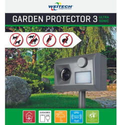 WEITECH Ultrahangos kutya-macska riasztó 200m2/(kutya, macska, róka, nyest, nyúl, gém)