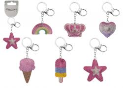  Csillogó kulcstartó lányoknak, 6 féle (13830) - pepita