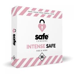 Safe - Intense Safe - pöttyözött és bordázott felületű óvszer (36 db) - szeresdmagad