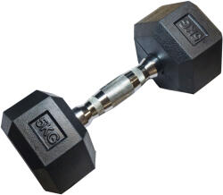  Egykezes hatszögletű HEX súlyzó 5 kg-os gumírozott