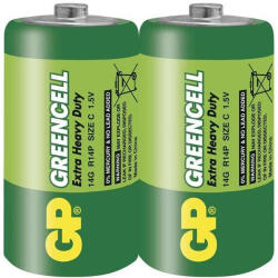 GP Batteries Greencell Baby C (R14) elem 2db/zsugor (B1230)