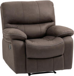 Homcom Kézzel Állítható Dönthető Fotel, Keményített Dönthető Fotel Mikroszálas Kárpittal, 97x90x96cm, Barna