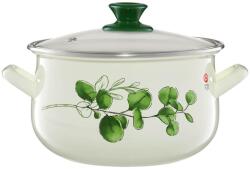 Emalia Olkusz Zománcozott Fazék - Eukaliptusz minta - 22 cm/5, 7 l (5904134230249)