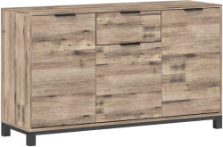 Homcom Fiókos Tálalószekrény 3 Állítható Polcokkal, 120x36, 5x70 cm, Barna