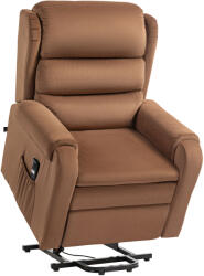 Homcom 160°-ban dönthető emelőfotel távirányítóval és lábtartóval, bársony bevonattal, 85x88x109 cm, sötétbarna