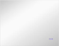 Homcom LED Fürdőszobai Tükör Kerettel, Páramentes, 3 Színhőmérséklet és Memória, 80x60x4 cm, Átlátszó