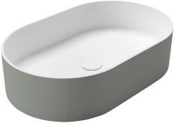 SAPHO THIN 55x35 cm Rockstone pultra szerelhető mosdó, matt fehér/verde WN205-44 (WN205-44)