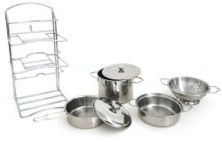  Fém edény készlet, 7 db - pepita