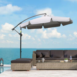 Outsunny kerti napernyő karral és tekerőkarral, Φ265x265 cm, bézs