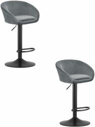  EAST szék - szürke bársony / fekete lábazat x 2