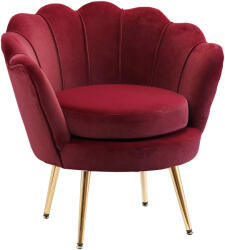 Homcom Vintage stílusú bársony kárpitozású fotel - sötétpiros
