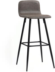 Homcom 2 darabos bárszék szett háttámlával és lábtartóval, PU-ból és acélból, barna színben