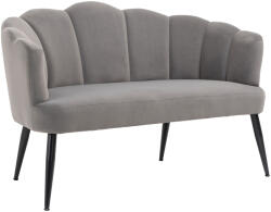 Homcom kanapé 132 cm - Szürke bársony hálószobába vagy kisebb helyiségekbe