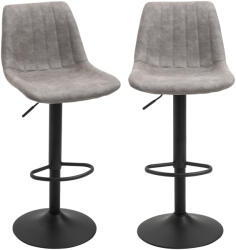Homcom 2 db-os bárszék szett állítható magasságú háttámlával, ipari stílusú