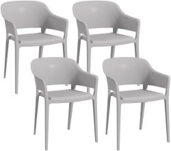 Outsunny 4 db-os PP kültéri kerti szék szett - magas háttámlával és karfával, rakásolható