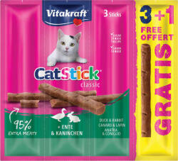 Vitakraft Cat Stick Classic kacsás és nyulas húsrudak macskáknak (4 x 6 g | 3 + 1 grátisz) 18 g (104525)