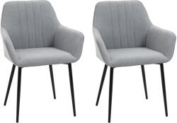 HomCom 2 db-os szürke szék szett - kárpitozott konyhába vagy nappaliba