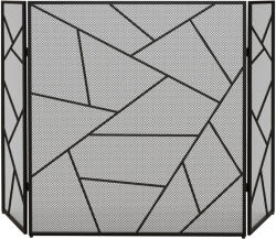 Homcom Összecsukható, szikramentes kandalló paraván 3 panellel, 135x1, 2x85 cm, fekete