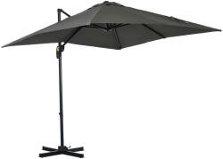 Outsunny kézzel tekerős kerti napernyő 5 fokozatban állítható szöggel és 360°-os forgatással, 245x245x245 cm, szürke