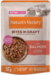 Nature's Variety 56x70g Nature's Variety Kitten Bites Lazac szószban nedves macskatáp