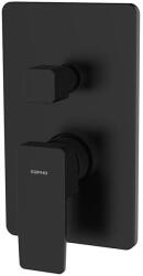 SAPHO - TURSI falba süllyeszthető zuhanycsaptelep, matt fekete TI043B (SH0557)