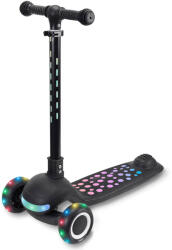 Action Action One Dots összecsukható robogó, első lámpával, fogantyún és platformon, zene és világító kerekek, fekete (SRTV0495.1)