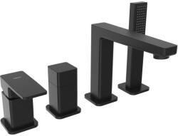 SAPHO - TURSI 4-lyukú kádcsaptelep, matt fekete TI052B (SH0621)