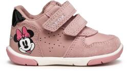 GEOX Geox, Sneaker nyersbőr és perforált részletekkel, Fekete, Púderrózsaszín, 24 EU (B566DB05422C8A9B-24)