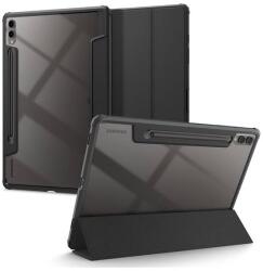 Spigen ultra hybrid pro tabletvédő álló, bőr hatású, flip, oldalra nyíló, trifold, asztali tartó, ceruza tartó, fekete, kompatibilis: Samsung Galaxy Tab S9 Plus LTE, SM-X816, / Galaxy Tab S9 Plus WIFI, SM-X8