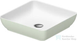 Duravit SIVIDA DuroCast Plus 40x40 cm-es pultra ültethető mosdó csaplyuk nélkül, matt fehér/matt halványzöld 266001FH00 (266001FH00)