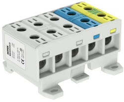 Morek MAA5035A10 OTL 35-5X Fővezetéki sorkapocs, 5P, 5xAl/Cu 2, 5-35, 1000V, szürke/kék/zöld/sárga (MAA5035A10)