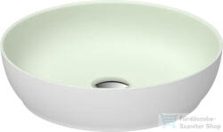 Duravit SIVIDA DuroCast Plus 40 cm-es pultra ültethető mosdó csaplyuk nélkül, matt halványzöld/matt fehér 266000FG00 (266000FG00)