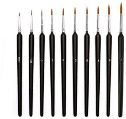 GTR 10 darabos művész ecsetkészlet - precíz részletekhez és miniatűr festéshez VAN-007