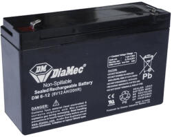 DIAMEC DM612 szünetmentes akkumulátor, zselés, 6V 12Ah (DM612) - akkuboltencs
