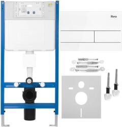 Rea Cadru WC incastrat K011A-Q Rea cu buton T alb sticla (KPL-E0052)