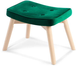 Sofotel Lábtartó, Sofotel Norse, zöld, skandináv stílusú, kárpitozott velúr (poliészter) huzat, filc talpakkal, padlóbarát, stabil (TE2056)