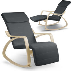 Sofotel Hintaszék, Sofotel Suzi, szürke, állítható lábtartó, fejtámasz, levehető huzat, fa és fém váz, 150 kg teherbírás (TE280010)