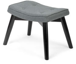 Sofotel Lábtartó, Sofotel Norse, sötétszürke/fekete, skandináv stílusú, kárpitozott velúr (poliészter) huzat, filc talpakkal, padlóbarát, stabil (TE2051)