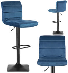 Sofotel Bárszék, Sofotel Drava, kék, 1 db, 62-84 cm ülésmagasság, háttámlás, lábtartóval, velúr kárpit, fekete talp (TE260401)