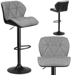 Sofotel Bárszék, Sofotel Castel, szürke-fekete, 1 db, 62-84 cm ülésmagasság, háttámlás, lábtartóval, fekete talp (TE260130)