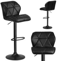 Sofotel Bárszék, Sofotel Castel, fekete, 1 db, 62-84 cm ülésmagasság, háttámlás, lábtartóval, fekete talp (TE260120)