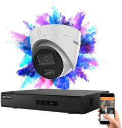 Hikvision 1 dome biztonsági kamerás IP kamera rendszer 4MP színes éjjellátással