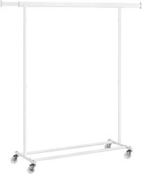 SongmicsHome Suport pentru haine INEZ cu roți, max. 90kg, 83, 5x45x160cm, alb