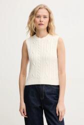 Benetton pamut mellény meleg, női, bézs, 1694D10CM - bézs M