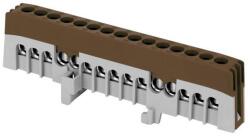 Orno 15 tűs szigetelt DIN sínre szerelhető busz, barna