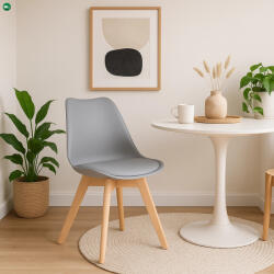 Mebel Elite Étkező Szék Szürke/Tölgyfa Eco-bőr SCANDI