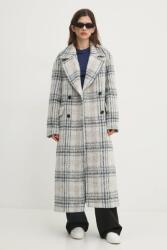 Tommy Hilfiger kabát gyapjú keverékből szürke, átmeneti, oversize, DW0DW20553 - szürke L