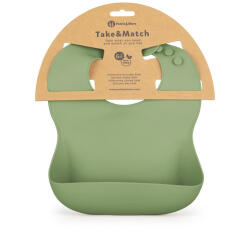 Petite & Mars Take & Match Szilikon Előke Sweet Pea - Állítható, BPA-mentes és Könnyen Tisztítható Előke 6 Hónapos Kortól