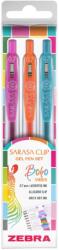 Zebra Sarasa Clip Boho Vibes zseléstoll készlet, 0, 33 mm, nyomógombos, 3 szín (TZ99432)