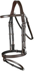 DYON Lapos bőr kantár kombinált orrszíjjal karabínerrel Dy'on póni barna